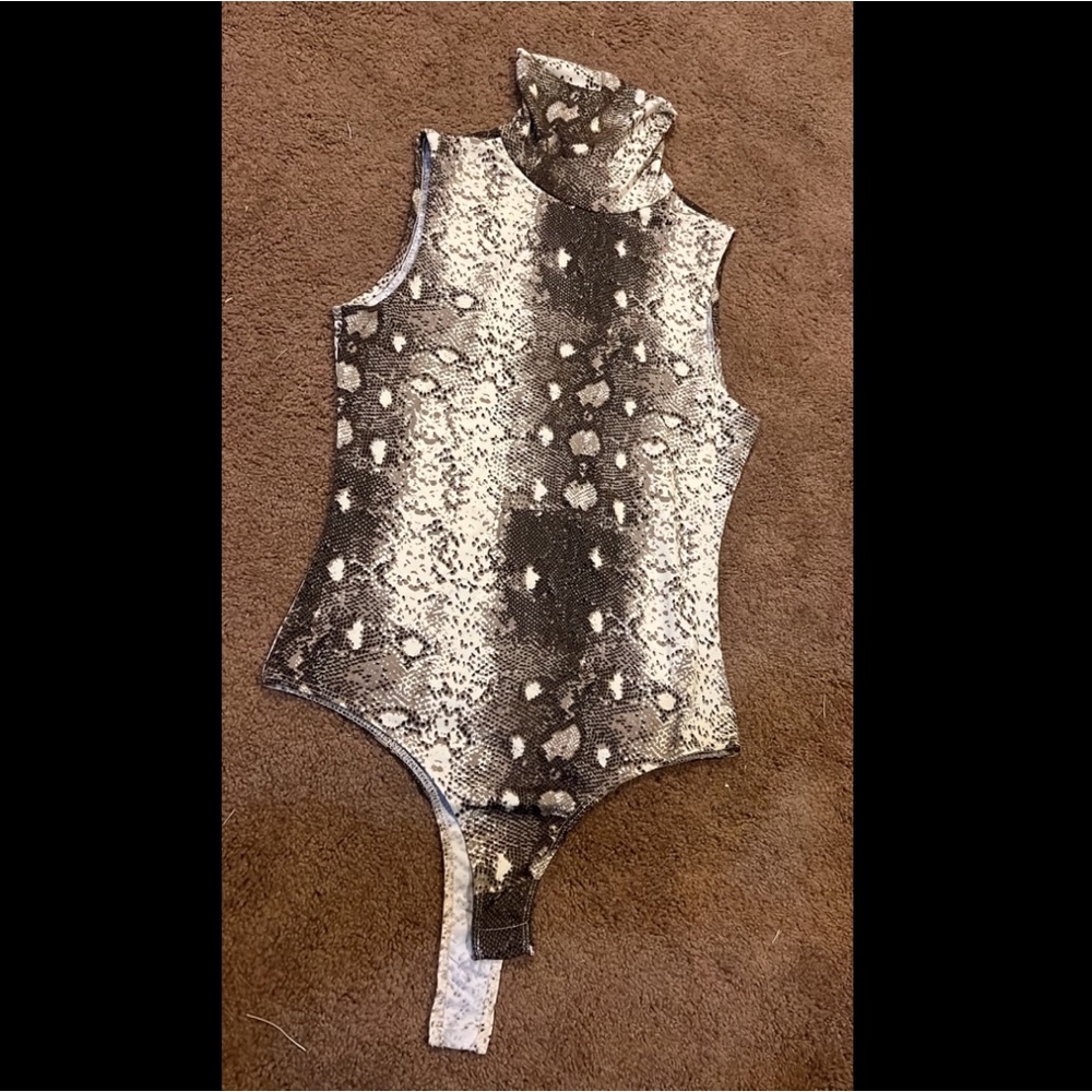 Snakeskin Turtleneck Bodysuit